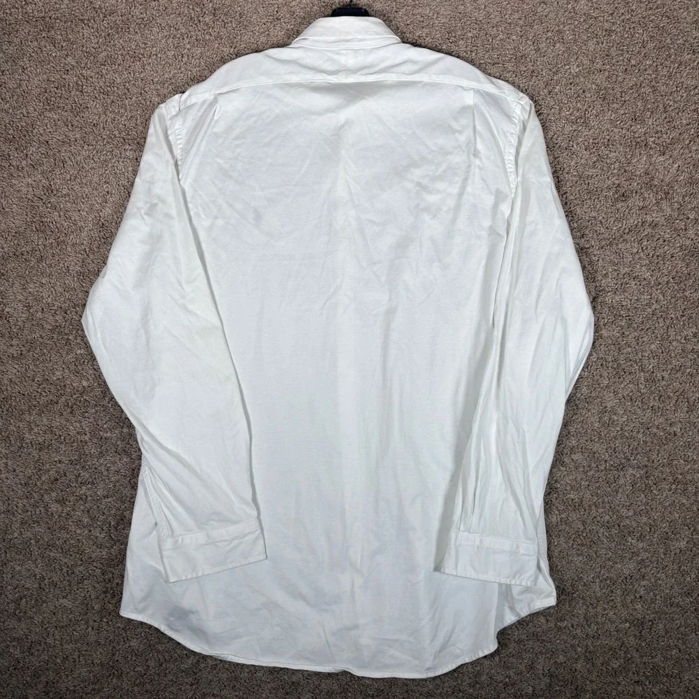 Polo Ralph Lauren Mens XXL White Knit Cotton Long Sleeve Button Down Shirt